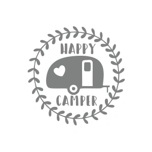 Happy Campers Sticker 17x17 Cm Gri