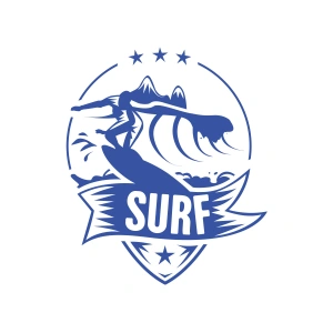 Surf Sticker 17x17 Cm Mavi