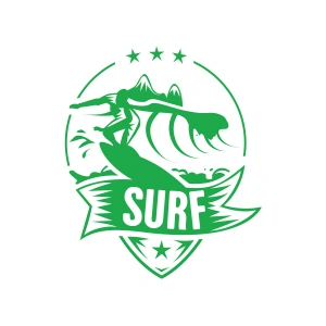 Surf Sticker 17x17 Cm Yeşil