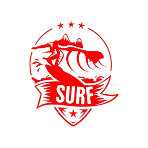 Surf Sticker 17x17 Cm Kırmızı