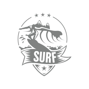 Surf Sticker 17x17 Cm Gri