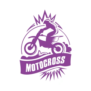 Motokros Sticker 17x17 Cm Mor