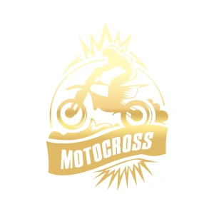 Motokros Sticker 17x17 Cm Gold