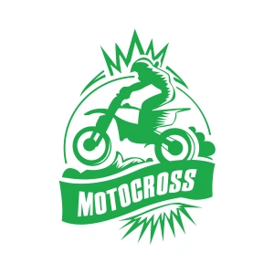 Motokros Sticker 17x17 Cm Yeşil