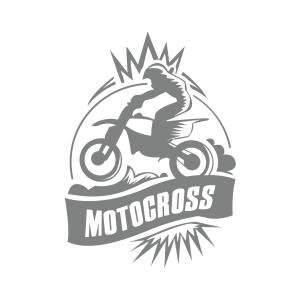 Motokros Sticker 17x17 Cm Gri