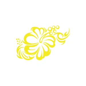 Hibiskus Çiçeği Sticker 17x17 Cm Sarı