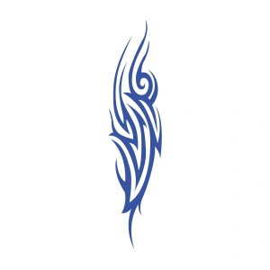 Alev Tribal Sticker 17x17 Cm Mavi