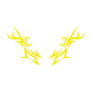 Çift Tribal Sticker 17x17 Cm Sarı