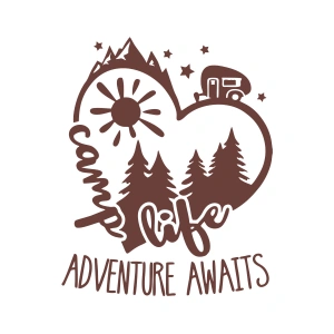 Camp Life Sticker 17x17 Cm Kahverengi