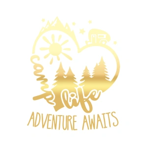 Camp Life Sticker 17x17 Cm Gold