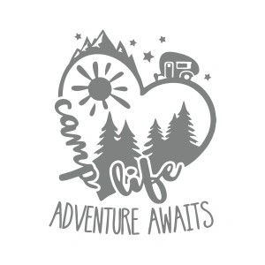 Camp Life Sticker 17x17 Cm Gri