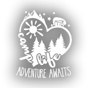 Camp Life Sticker 17x17 Cm Beyaz