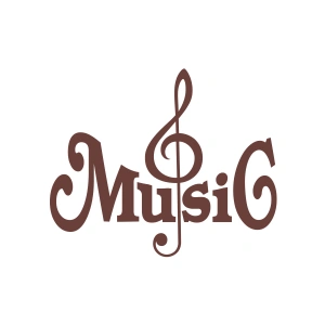 Müzik ve Nota Sticker 17x17 Cm Kahverengi