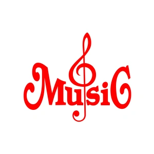 Müzik ve Nota Sticker 17x17 Cm Kırmızı