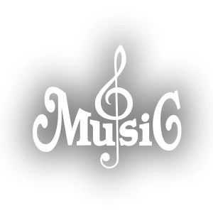 Müzik ve Nota Sticker 17x17 Cm Beyaz