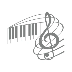 Müzik ve Nota Sticker 17x17 Cm Gri