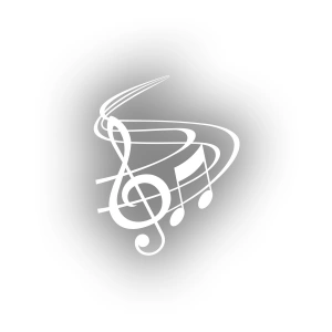 Müzik ve Nota Sticker 17x17 Cm Beyaz