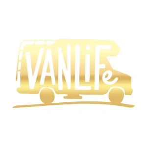 Vanlife Sticker 17x17 Cm Gold