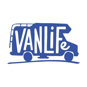 Vanlife Sticker 17x17 Cm Mavi