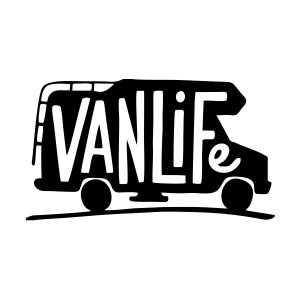 Vanlife Sticker 17x17 Cm Siyah
