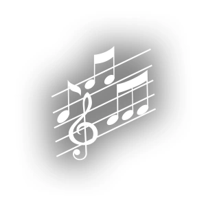 Müzik ve Nota Sticker 17x17 Cm Beyaz