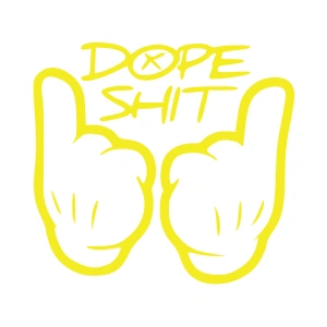 Dope Shit Sticker 17x17 Cm Sarı