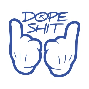 Dope Shit Sticker 17x17 Cm Mavi