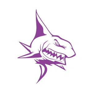 Kızgın Köpek Balığı Sticker 17x17 Cm Mor