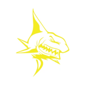 Kızgın Köpek Balığı Sticker 17x17 Cm Sarı