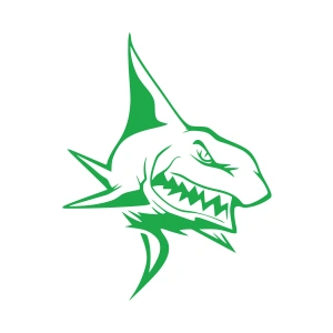 Kızgın Köpek Balığı Sticker 17x17 Cm Yeşil