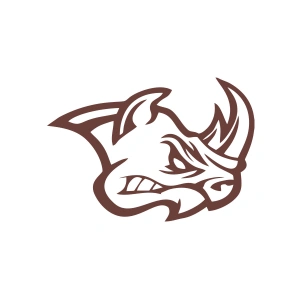 Kızgın Gergedan Sticker 17x17 Cm Kahverengi