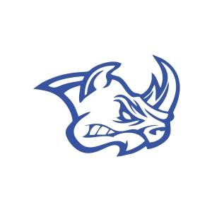 Kızgın Gergedan Sticker 17x17 Cm Mavi