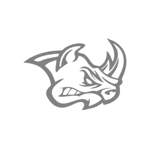 Kızgın Gergedan Sticker 17x17 Cm Gri