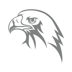 Kartal Kafası Sticker 17x17 Cm Gri