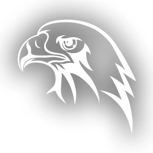 Kartal Kafası Sticker 17x17 Cm Beyaz