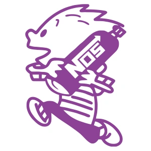 Nos Taşıyan Çocuk Sticker 17x17 Cm Mor