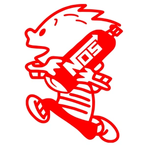 Nos Taşıyan Çocuk Sticker 17x17 Cm Kırmızı