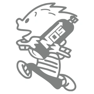 Nos Taşıyan Çocuk Sticker 17x17 Cm Gri