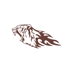 Kızgın Kaplan Sticker 17x17 Cm Kahverengi