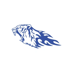 Kızgın Kaplan Sticker 17x17 Cm Mavi