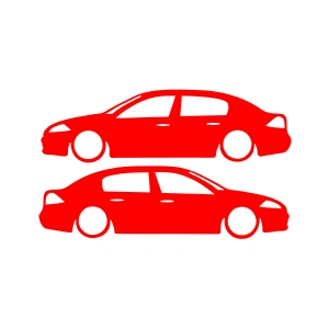 Basık Megane 2 Sticker 17x17 Cm Kırmızı