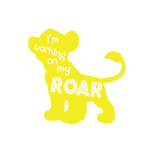 Roar Köpek Sticker 17x17 Cm Sarı