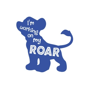 Roar Köpek Sticker 17x17 Cm Mavi