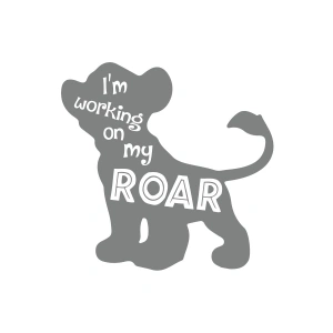 Roar Köpek Sticker 17x17 Cm Gri