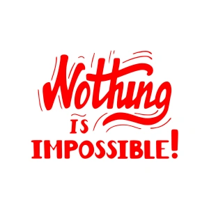 Nothing İs impossible 17x17 Cm Kırmızı