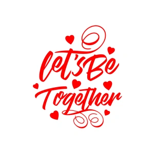Lets be Together Sticker 17x17 Cm Kırmızı