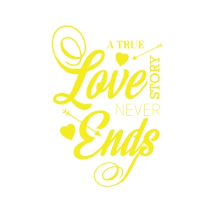 Love never Ends Sticker 17x17 Cm Sarı
