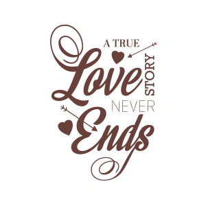 Love never Ends Sticker 17x17 Cm Kahverengi