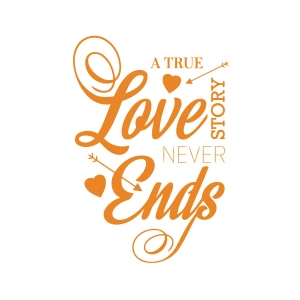 Love never Ends Sticker 17x17 Cm Turuncu