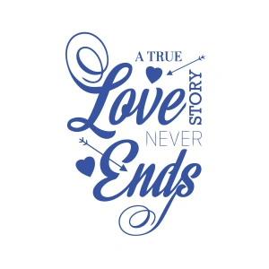 Love never Ends Sticker 17x17 Cm Mavi